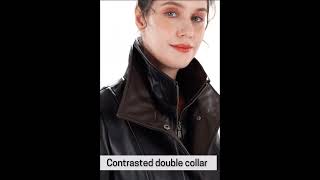 BGSD Women Kara Lambskin Leather Scuba Jacket shortvideo shortsfeed shortsvideo [upl. by Llenrep]