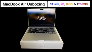 MacBook Air 13 Inch M3 2024 Unboxing [upl. by Kimbra]