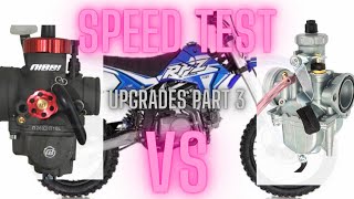 Apollo RFZ DB X18 125CC  UPGRADES PT 3 NIBBI vs MIKUNI TOP SPEED TEST [upl. by Grube]