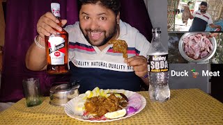 McDowells Whisky Bottle Drink With Assamese Duck🦆 Meat Curry l mukbang alcoholmukbang meat [upl. by Hardman]