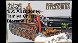 135 Tamiya Chi Ha Abandoned tank diorama Pt 4 [upl. by Derrick]