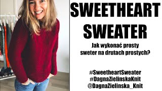 Sweetheart Sweater Sweter na drutach prostych [upl. by Iah]