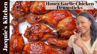 Honey Garlic Drumsticks  Easy OvenBaked Chicken Drumsticks with Cheat BBQ Sauce [upl. by Trilbi]