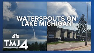 How does a waterspout form Several spotted on Lake Michigan [upl. by Anayi]