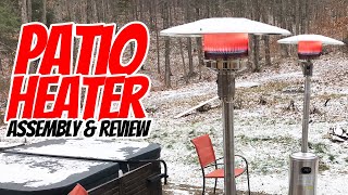 Hampton Bay 48000 BTU Stainless Steel Patio Heater Assembly amp Review [upl. by Sessilu]