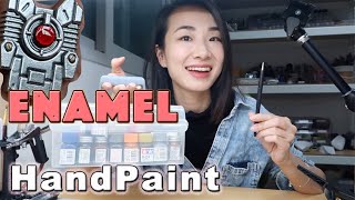 ENAMEL HAND PAINT GUNPLA DETAILS using Testors and Tamiya [upl. by Narmi462]