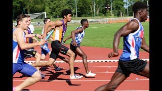 Relais 4 x 100m jum Championnats IledeFrance Cadets Juniors Antony Juin 2017 [upl. by Llenahs913]