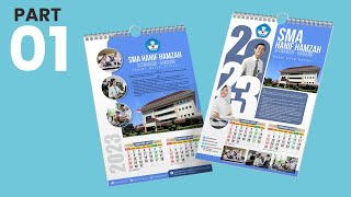 DETAIL  Tutorial Membuat 2 BUAH Desain Kalender Dinding 2023  PART 1 CorelDRAW EdukasiGrafis [upl. by Atilem]