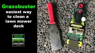 Grass buster  easiest way to clean a lawn mower deck [upl. by Akcirred]