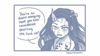 FoulMouthed Nezuko  Demon Slayer Comic Dub [upl. by Ahkihs603]