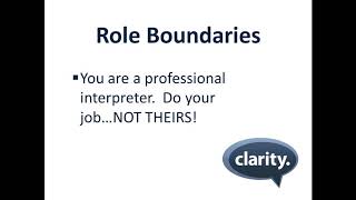 Interpreter Training Role Boundaries [upl. by Fruma702]