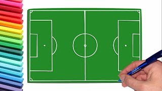 How to Draw a Soccer Field  very easy [upl. by Lleroj]