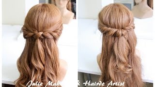 2種簡易公主頭綁法教學 2 Half up hairstyles with updo stick [upl. by Waxler98]