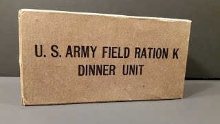 1943 US Army Field Ration K Dinner Unit Vintage MRE Review Meal Ready to Eat Taste Test [upl. by Etteneg588]