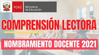 NOMBRAMIENTO DOCENTE 2021 COMPRENSIÓN LECTORA CONTRATA DOCENTE 20222023 [upl. by Ennaid]