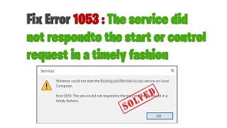 How to Fix Error 1053  The Service did not Respond in windows 10  8  7 [upl. by Calmas]