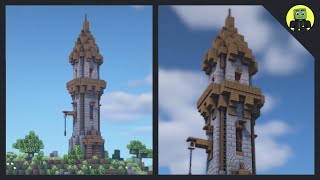 How To Build A Tower In Minecraft Easy Tutorial 2021 [upl. by Eibo907]