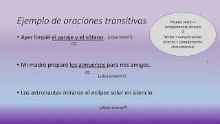 Oraciones transitivas e intransitivas [upl. by Parik]