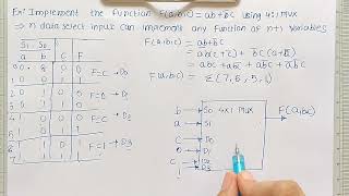 Implementation of Boolean Function using Multiplexer  Example 3  Digital Electronics [upl. by Raines]