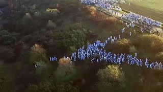 Aus der Vogelperspektive Kohlegegner stürmen Lausitzer Tagebau [upl. by Ardnosak200]