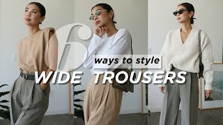 6 Ways to Style Wide Trousers  Try on Outfit Ideas amp Style Tips [upl. by Grannia464]