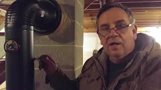 Wood Stove Install 5 Part 5 Connect Stove Pipe to Chimney Flue Liner Howto DIY [upl. by Quinby724]