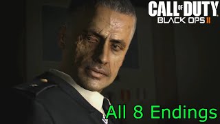 Call of Duty Black Ops II All 8 Endings Best Bad Worst killSpare Menendez [upl. by Anjanette909]