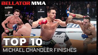 Top 10 Michael Chandler Finishes  Bellator MMA [upl. by Noakes]