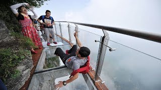 Scary Glass bridge in china  Try Not To Laugh  Part 1 [upl. by Sillig353]