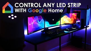 Control Any LED Light Strip With Google Home or Google Home Mini Google Assistant [upl. by Tyree]