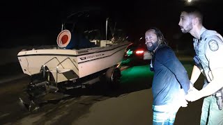 Drunk Man Runs From Police With Boat To Avoid Safety Inspection [upl. by Adelaida]