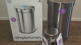 UNBOXING  Simplehuman 45L SemiRound Sensor Can [upl. by Skip151]