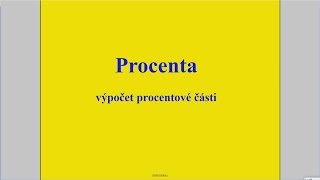 Procenta  výpočet procentové části [upl. by Weight]