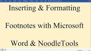 Inserting and Formatting Chicago Footnotes in Microsoft Word [upl. by Anneis637]