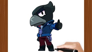 How To Draw CROW I BRAWL STARS I Easy [upl. by Akenit]