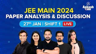 JEE Main 2024 Paper Analysis and Discussion  27th Jan Shift 1 [upl. by Niltag]