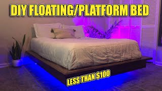 How to Build a Floating Platform Bed Materials amp Instructions in Description [upl. by Esej120]