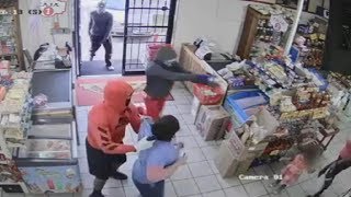 LiveLeak  Mother And Daughter Try To Escape Robbery [upl. by Atinal]