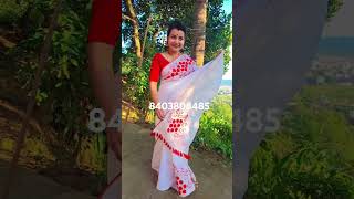 Ribbon Embroidery kora mekhela sador shorts shortvideo ribbonembroidery [upl. by Nywloc]