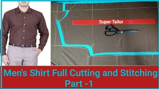 mens loose shirt cutting and stitching part 1 [upl. by Eimarej]