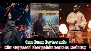 Moment Burna Boy tells one of his backup singers to shut up while performing on stage [upl. by Dinan]