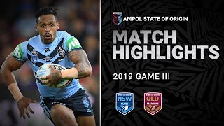 NSW Blues v QLD Maroons Match Highlights  Game III 2019  State of Origin  NRL [upl. by Darcia]