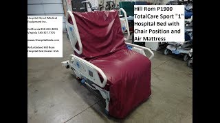 Hill Rom P1900 TotalCare Sport 1 Hospital Bed [upl. by Jacquelyn763]