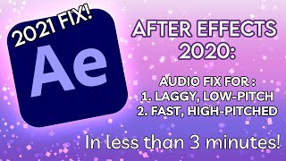 AFTER EFFECTS 2020 AUDIO PROBLEM SOLVED EASILY Laggy Audio amp Fast Audio Fix 2021 FIX [upl. by Ajroj]