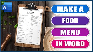 Create a Food  Restaurant Menu in Word  Microsoft Word Tutorials [upl. by Sanderson831]