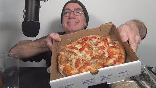 ASMR Eating a Fenway Pizza Salad and Baklava Whispering [upl. by Nerra]