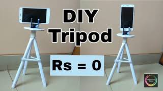 Diy Tripod  How to make a tripod at home  tripod for mobile phone  mobile stand Banis Fun Place [upl. by Tiana]