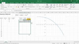 Bisection Method using Excel [upl. by Kaitlin]