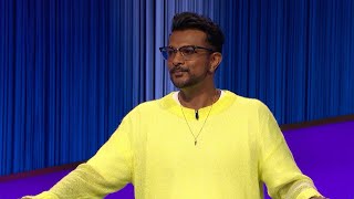 Sneak Utkarsh Ambudkar Was Inspired by Rosie Perez  Celebrity Jeopardy [upl. by Lohman]