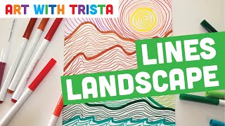 Lines Landscape Drawing Tutorial  Art With Trista [upl. by Enaid732]